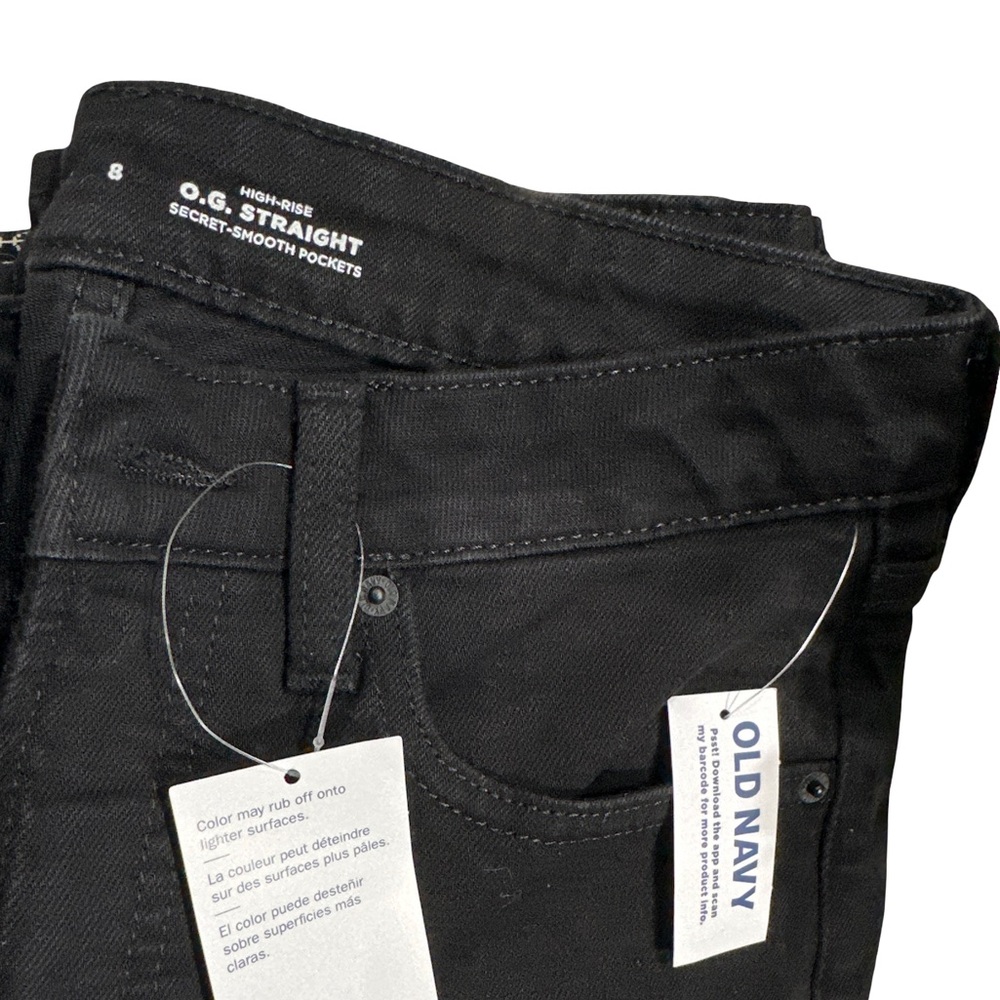 Old Navy Womens Black High Rise OG Straight Jeans Size 8 NWT - Picture 4 of 4